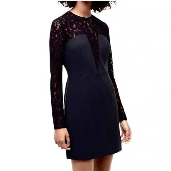ARITZIA BABATON |  Masaki Black Lace Bastier Bodycon Mini Dress Size 4 - Picture 2 of 11